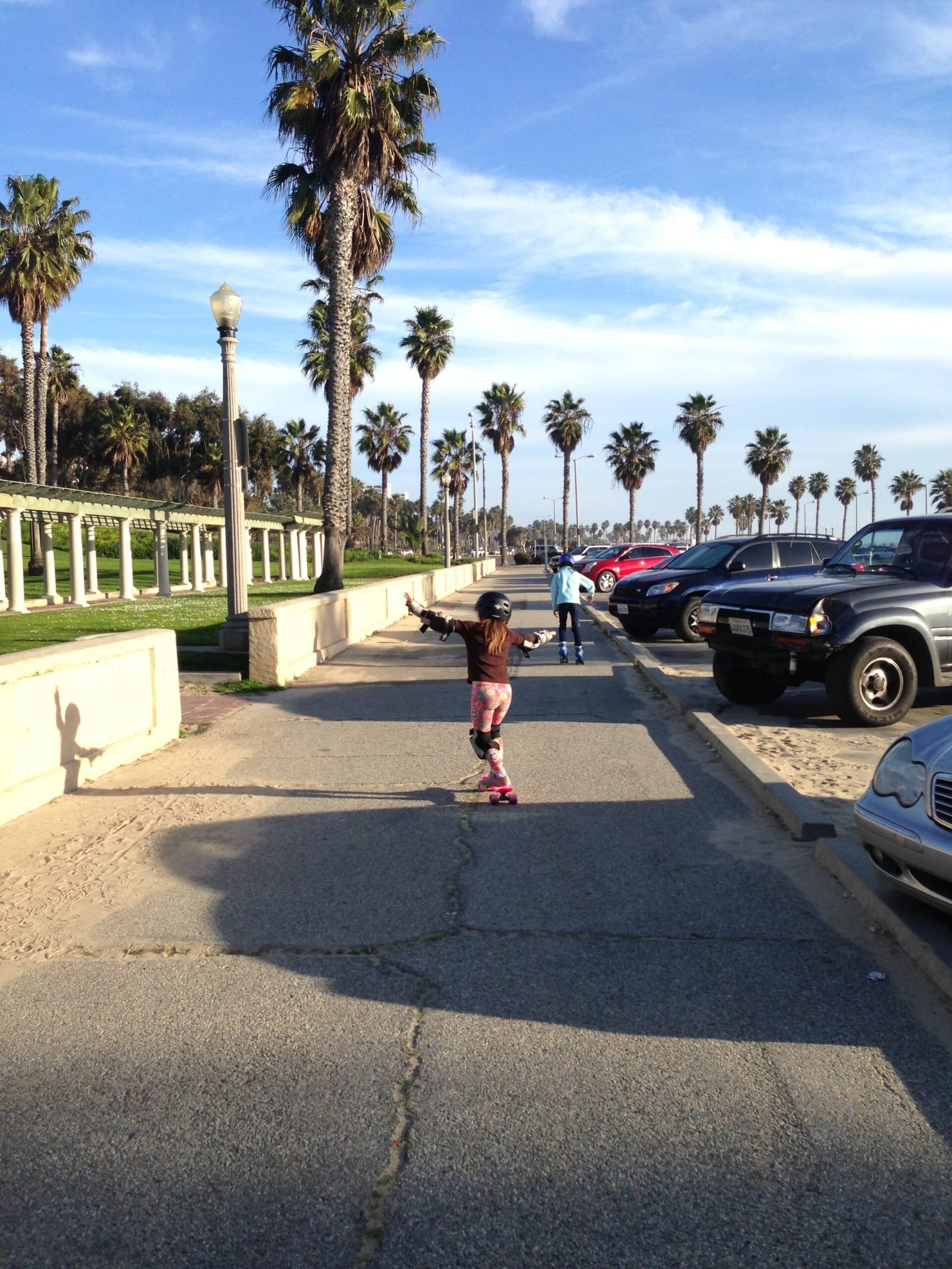 Skating along the beach path